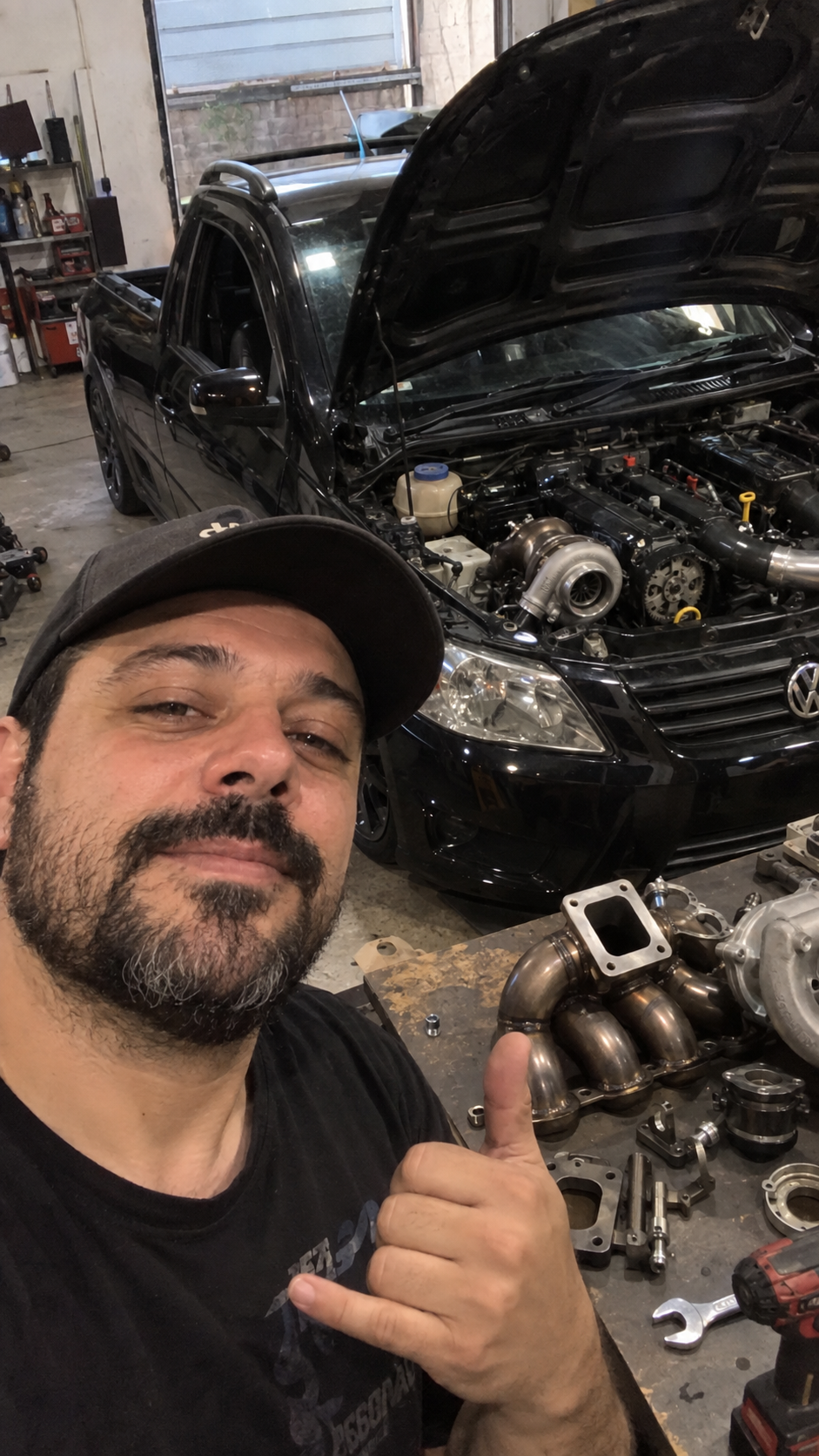 Projeto turbo sendo iniciado na garagem